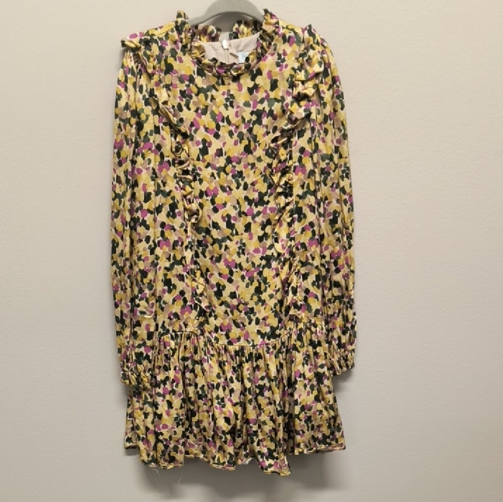 Colorful Floral Kids Dress with Ruffles